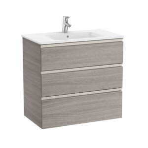 Roca The Gap Standard 800mm Vanity Unit & Basin 3 Drawer - City Oak
