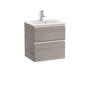 Roca The Gap 500mm Compact Vanity 2 Drawer Unit & Basin - City Oak