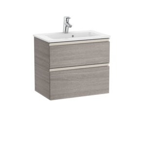 Roca The Gap 600mm Compact Vanity 2 Drawer Unit & Basin - City Oak