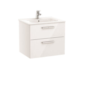 Roca New Victoria 600 x 460mm 2 Drawer Unit & Basin - Gloss White