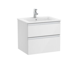 Roca The Gap Standard 550mm Vanity Unit & Basin 2 Drawer - Gloss White