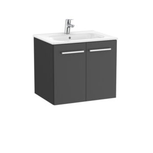 Roca New Victoria 600 x 460mm 2 Door Unit & Basin - Anthracite Grey