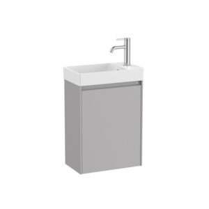 Roca ONA 450 x 260mm Compact 1 Door Furniture Pack with Basin - Matt Sand Grey