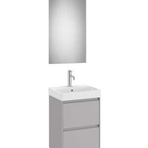 Roca ONA 450 x 360mm Compact 2 Drawer Furniture Pack with Basin - Matt Sand Grey