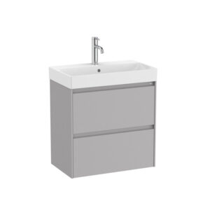 Roca ONA 600 x 360mm Compact 2 Drawer Furniture Pack with Basin - Matt Sand Grey