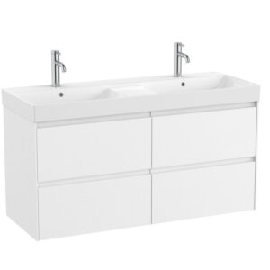 Roca ONA 1200mm 4 Drawer Furniture Pack with Double Basin - Matt White