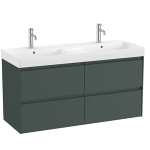 Roca ONA 1200mm 4 Drawer Furniture Pack with Double Basin - Matt Green
