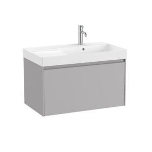 Roca ONA 800mm 1 Drawer Furniture Pack with Right Hand Basin - Matt Sand Grey