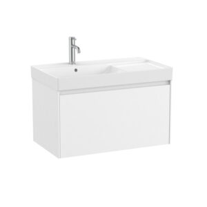 Roca ONA 800mm 1 Drawer Furniture Pack with Left Hand Basin - Matt White