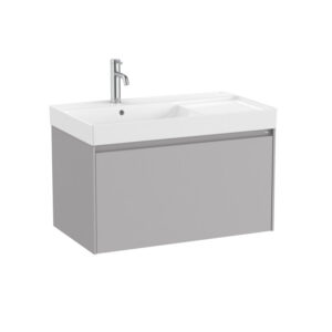 Roca ONA 800mm 1 Drawer Furniture Pack with Left Hand Basin - Matt Sand Grey