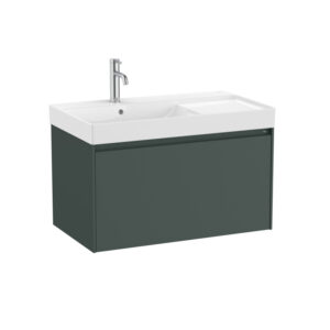 Roca ONA 800mm 1 Drawer Furniture Pack with Left Hand Basin - Matt Green