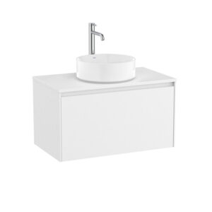 Roca ONA 800mm On-Countertop Unit & Worktop - Matt White