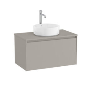 Roca ONA 800mm On-Countertop Unit & Worktop - Matt Sand Grey
