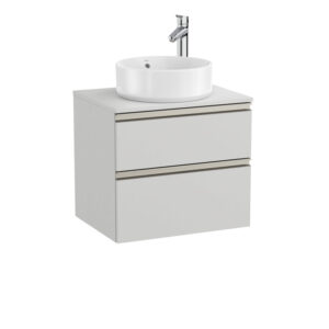 Roca The Gap Standard 600mm Vanity Unit 2 Drawer Only - Matt Arctic Grey