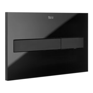 Roca PL7 Dual Flush Plate - Glass Black