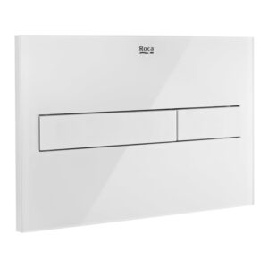 Roca PL7 Dual Flush Plate - Glass White