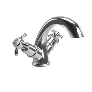 Burlington Anglesey Quarter Turn T27 Mono Basin Mixer - Chrome/White