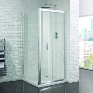 Aquadart Venturi 6 800mm Frameless Bi-Fold Door - Silver
