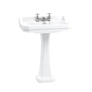 Burlington Edwardian 800mm Basin - 2 Tap Holes - White