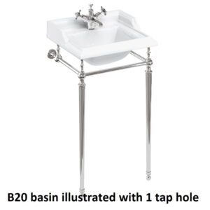 Burlington Classic 50cm Basin 2 Tap Holes - White
