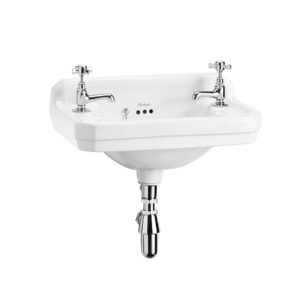 Burlington Edwardian Cloakroom Basin 510mm - 2 Tap Holes - White