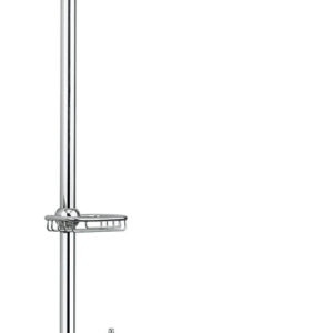 Burlington Stour Exposed Single Outlet Valve, Rigid Riser, Fixed Arm & 6'' Head - Chrome/White