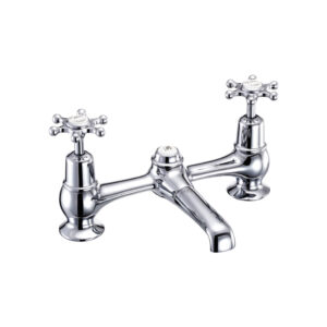 Burlington Birkenhead Bridge 2 TH Basin Mixer -Chrome/White**