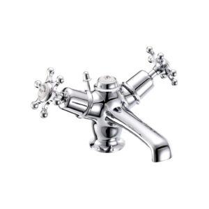 Burlington Birkenhead Basin Mixer & Pop-up Waste - Chrome/White**