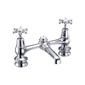 Burlington Birkenhead Regent Bridge Basin Mixer with Plug & Chain Waste - Chrome/White**