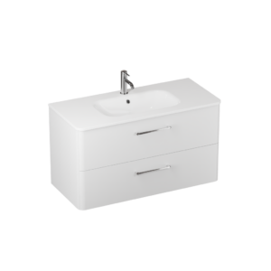 Britton Camberwell 1000mm 2 Drawer Unit - Frosted White