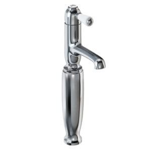 Burlington Chelsea Straight Tall Mono Basin Mixer without Waste - Chrome/White