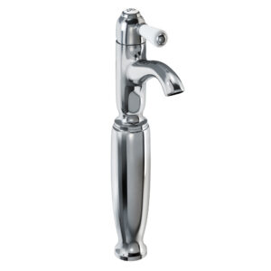 Burlington Chelsea Curved Tall Mono Basin Mixer without Waste - Chrome/White