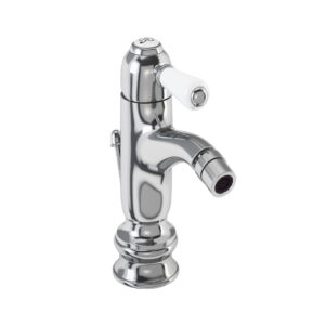 Burlington Chelsea Regent Curved Mono Bidet Mixer with Waste - Chrome/White