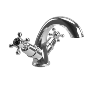 Burlington Claremont Quarter Turn Mono Basin Mixer - Chrome/Black**