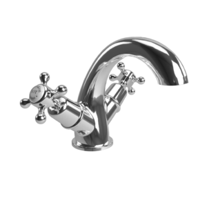 Burlington Claremont Quarter Turn Mono Basin Mixer - Chrome/White