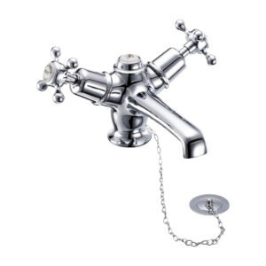 Burlington Claremont Quarter Turn Basin Mixer - Chrome/White