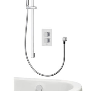 Aqualisa Dream DCV Square Thermostatic Dual Mixer Shower & Bath Filler - Chrome