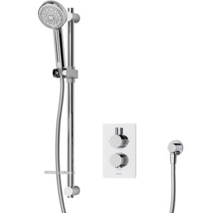 Aqualisa Dream DCV Round Thermostatic Dual Outlet Mixer Shower with Riser Rail - Chrome