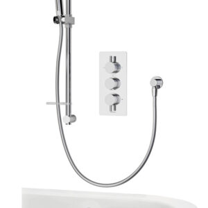 Aqualisa Dream DCV Round Thermostatic Triple Outlet Mixer Shower & Bath Filler - Chrome
