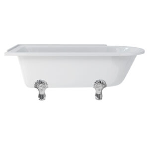 Burlington Hampton 1700x750x650mm Left Hand Shower Bath - White (exl. feet & screen)