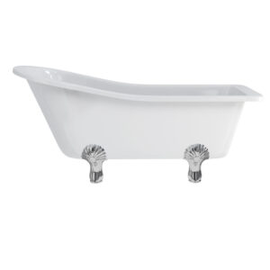 Burlington 1700 x 730mm Harewood/York Slipper Bath - White (excl. feet)