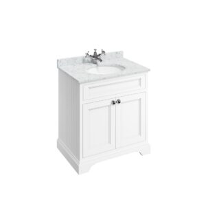 Burlington Freestanding 75 2 Door Unit Only  - Matt White (excl. worktop & basin)