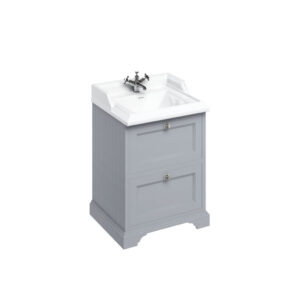 Burlington 65 Freestanding - 2 Drawer Unit - Grey (excl. basin, worktop and bowl)