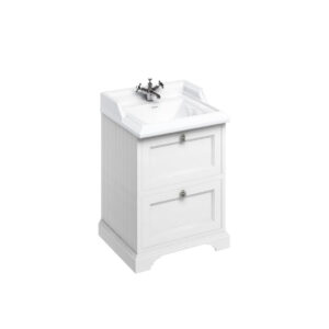 Burlington 65 Freestanding - 2 Drawer Unit - Matt White (excl. basin, worktop and bowl)