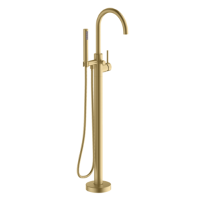 Britton Hoxton Floorstanding Mono Bath Shower Mixer - Brushed Brass