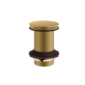 Britton Hoxton Push Button Basin Waste - Unslotted - Brushed Brass