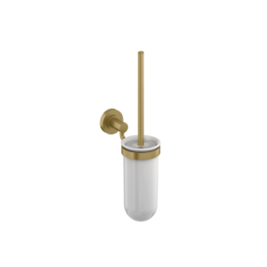 Britton Hoxton Toilet Brush Holder - White/Brushed Brass