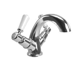 Burlington Kensington Quarter Turn Mono Basin Tap - Chrome/White