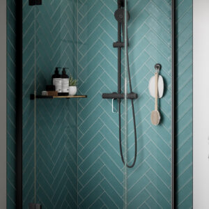 Kudos Pinnacle8 1000mm Hinged Corner Door- Left Hand - Black