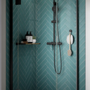 Kudos Pinnacle8 1100mm Hinged Corner Door - Left Hand - Black